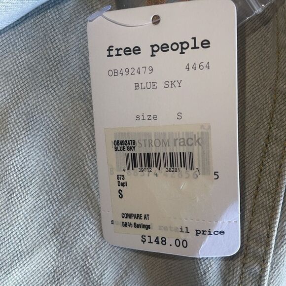 NWT Free People Blue Sky Lace Up Denim Dress Small - Picture 6 of 9